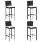 Preview:  5-tlg. Gartenbar-Set mit Kissen Poly Rattan Schwarz