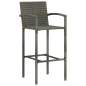 Preview: 5-tlg. Gartenbar-Set Poly Rattan Grau