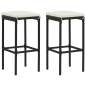 Preview:  3-tlg. Gartenbar-Set mit Kissen Poly Rattan Schwarz
