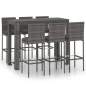 Preview:  7-tlg. Garten-Bar-Set mit Anthrazit Kissen Poly Rattan