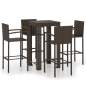 Preview: 5-tlg. Garten-Bar-Set mit Armlehnen Poly Rattan Braun