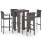 Preview: 5-tlg. Garten-Bar-Set mit Armlehnen Poly Rattan Grau