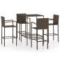 Preview: 5-tlg. Gartenbar-Set Poly Rattan Braun