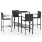 Preview: 5-tlg. Gartenbar-Set Poly Rattan Schwarz