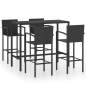 Preview: 5-tlg. Gartenbar-Set Poly Rattan Schwarz