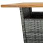 Preview: 3-tlg. Gartenbar-Set mit Kissen Poly Rattan Grau