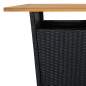 Preview: 3-tlg. Gartenbar-Set mit Kissen Poly Rattan Schwarz