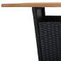 Preview: 9-tlg. Gartenbar-Set mit Kissen Poly Rattan Schwarz