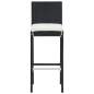 Preview: 9-tlg. Gartenbar-Set mit Kissen Poly Rattan Schwarz