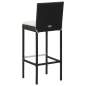 Preview: 9-tlg. Gartenbar-Set mit Kissen Poly Rattan Schwarz