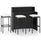 Preview: 4-tlg. Gartenbar-Set mit Kissen Schwarz