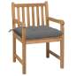Preview:  Gartenstühle 2 Stk. mit Grauen Kissen Massivholz Teak