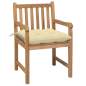 Preview:  Gartenstühle 2 Stk. mit Cremeweißen Kissen Massivholz Teak