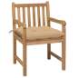 Preview:  Gartenstühle 2 Stk. mit Beige Kissen Massivholz Teak