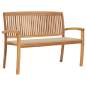 Preview:  Stapelbare Gartenbank mit Auflage 128,5 cm Massivholz Teak