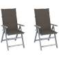 Preview:  Verstellbare Gartenstühle 2 Stk. mit Auflagen Massivholz Akazie