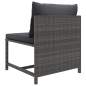 Preview: 7-tlg. Garten-Lounge-Set mit Kissen Poly Rattan Grau