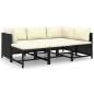 Preview:  6-tlg. Garten-Lounge-Set mit Kissen Poly Rattan Schwarz