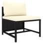 Preview:  7-tlg. Garten-Lounge-Set mit Kissen Poly Rattan Schwarz