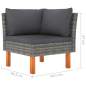 Preview:  4-tlg. Garten-Lounge-Set mit Kissen Poly Rattan Grau