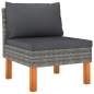 Preview:  5-tlg. Garten-Lounge-Set mit Kissen Poly Rattan Grau