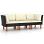 Preview:  3-Sitzer-Gartensofa mit Kissen Schwarz Poly Rattan