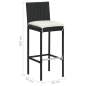Preview:  5-tlg. Gartenbar-Set mit Kissen Poly Rattan Schwarz