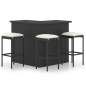 Preview:  4-tlg. Gartenbar-Set mit Kissen Poly Rattan Schwarz