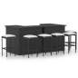 Preview:  8-tlg. Gartenbar-Set mit Kissen Poly Rattan Schwarz