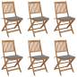 Preview:  Klappbare Gartenstühle 6 Stk. mit Kissen Massivholz Akazie