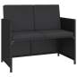 Preview:  6-tlg. Garten-Essgruppe mit Auflagen Poly Rattan Schwarz