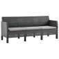 Preview:  3-Sitzer Gartensofa mit Kissen Anthrazit PP Rattan