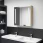 Preview: LED-Bad-Spiegelschrank Eichenoptik 62x14x60 cm