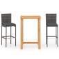 Preview:  3-tlg. Gartenbar-Set mit Kissen Grau