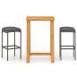 Preview:  3-tlg. Gartenbar-Set mit Kissen Grau