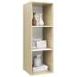 Preview:  TV-Wandschrank Sonoma-Eiche und Weiß 37x37x107 cm Holzwerkstoff