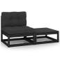 Preview:  2-tlg. Garten-Lounge-Set mit Kissen Schwarz Kiefer Massivholz