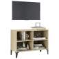 Preview: TV-Schrank mit Metallbeinen Sonoma-Eiche 69,5x30x50cm