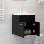 Preview:  Waschbeckenunterschrank mit Einbaubecken Schwarz Holzwerkstoff