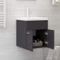 Preview:  Waschbeckenunterschrank mit Einbaubecken Grau Holzwerkstoff