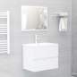 Preview:  Waschbeckenunterschrank mit Einbaubecken Hochglanz-Weiß