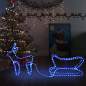 Preview: Weihnachtsdekoration Rentiere und Schlitten Outdoor 252 LEDs
