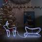 Preview: Weihnachtsdekoration Rentiere und Schlitten Outdoor 252 LEDs