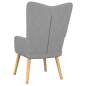 Preview: Relaxsessel mit Hocker 62x68,5x96 cm Hellgrau Stoff