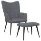 Preview: Relaxsessel mit Hocker 62x68,5x96 cm Dunkelgrau Stoff