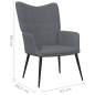 Preview: Relaxsessel mit Hocker 62x68,5x96 cm Dunkelgrau Stoff