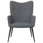 Preview: Relaxsessel mit Hocker 62x68,5x96 cm Dunkelgrau Stoff