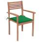 Preview: Stapelbare Gartenstühle mit Kissen 8 Stk. Massivholz Teak
