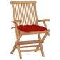 Preview:  Gartenstühle mit Roten Kissen 8 Stk. Massivholz Teak