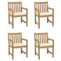 Preview: Gartenstühle 4 Stk. mit Cremeweißen Kissen Massivholz Teak